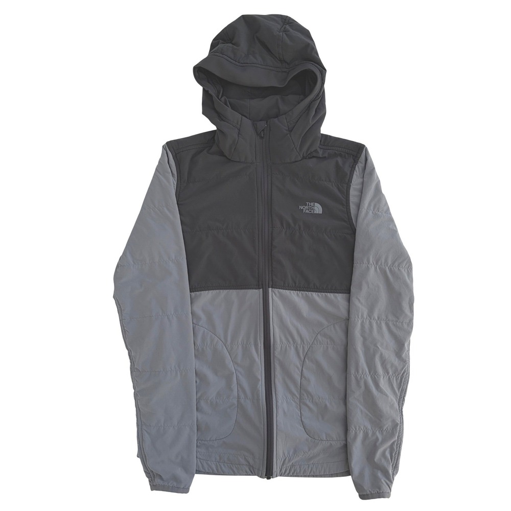 The North Face Womens Gray Quilted Full Zip Hooded Jacket XS 1293020 SS 2017